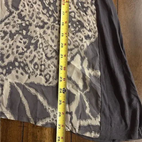 Johnny Was Biya Gray Print Oversized Modal Ling Sleeve Top Size Medium