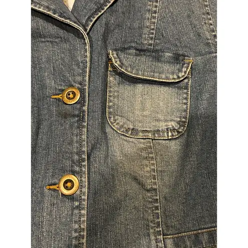 Coldwater Creek Denim blue blazer jacket 3 button closing by size Medium