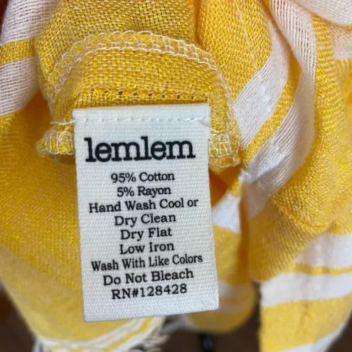 Lemlem NEW Golden Striped Doro Fringe Long Sleeve Hoodie Large