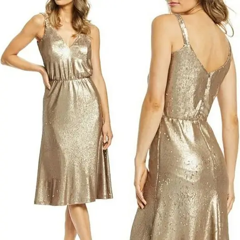 Dress the Population  Cameron Sequin Blouson Dress