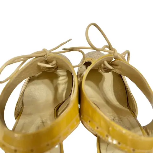 Opening Ceremony Oxford Lace-Up Canvas Patent Leather Cut-Out Slingback Heels