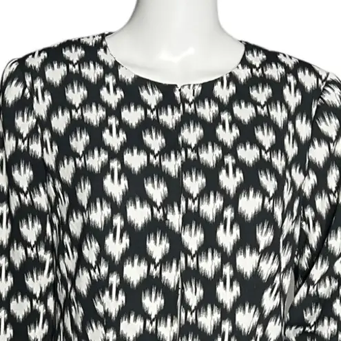 Le Gali Jacket Womens Small Black White Geometric Divya Bell Lightweight Blazer