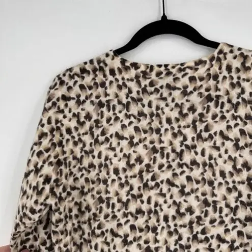 Sarah Spencer Women's Lambswool Angora Button Front Cardigan Tan Black Size PM