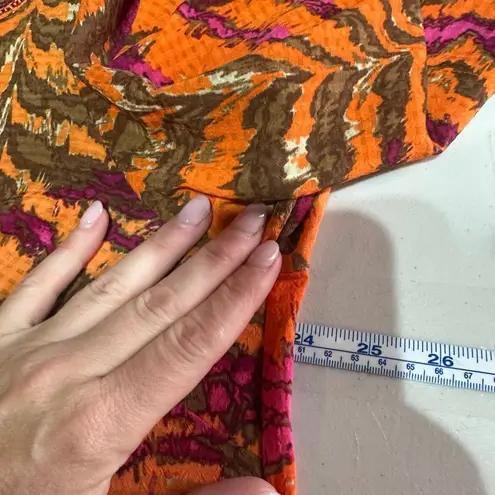Catherines Abstract Zebra Animal Print Tunic Top XL Boho Purple Orange Blouse