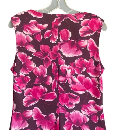 FLP Faith Love Passion Burgundy/Pink Floral Sleeveless Dress. Size Medium Purple