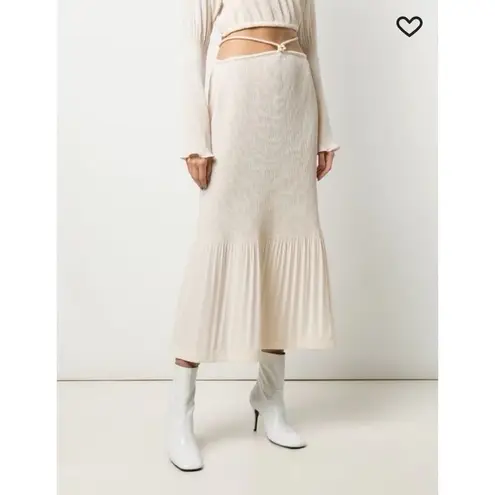 NEW Jonathan Simkhai Mia Plisse Skirt Sandstone Size 10