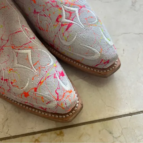 Ferrini Womens NWT $319 Belle Embroidered Snip Toe Cowboy Mid Calf Boots Sz 6.5 White