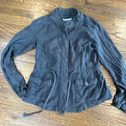 Anthropologie  Saturday Sunday Gray Cotton Military Jacket Size Small P0971