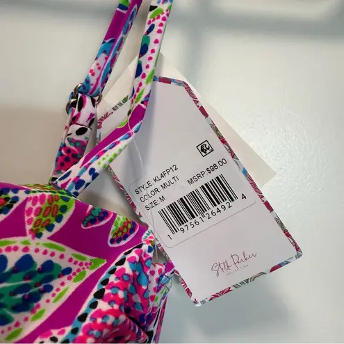 NWT Stella Parker Paisley Floral Bandeau One Piece Swimsuit Removable Straps‎ M Pink Size M