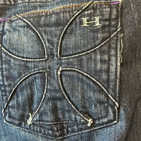 Habitual H Jeans Denim Bootcut Jeans Women's Dark Wash Designer Cross Pockets