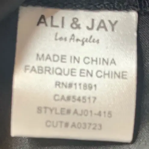 Ali & Jay One Shoulder Drape Striped Cocktail Dress New Size M