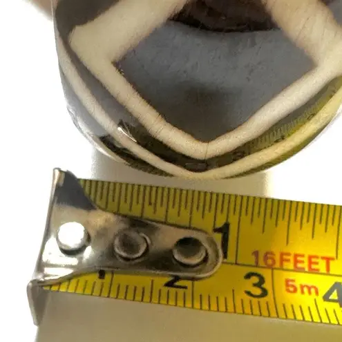 African resin brown and cream patterned bangle bracelet