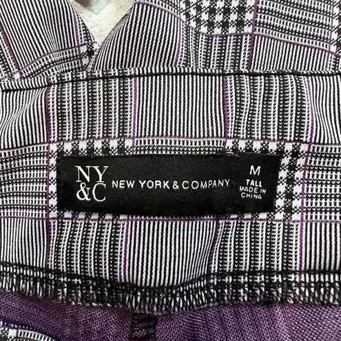 Krass&co NY & Gray Purple Plaid Pull on Dress Pants
