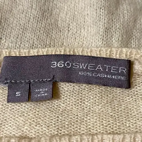 360sweater cashmere long sleeves beige sweater size Small