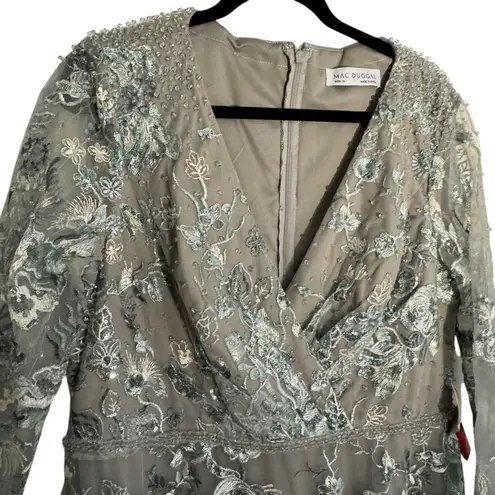 Mac Duggal 67869 Embellished Long Sleeve A Line Gown, Size 16, New with Tag $798