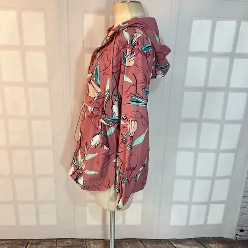 Calia by Carrie underwood pink floral windbreaker jacket size medium