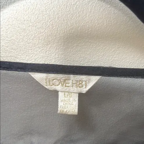 Heritage 1981 | Elegant Navy Sheer Women's Top Size Large