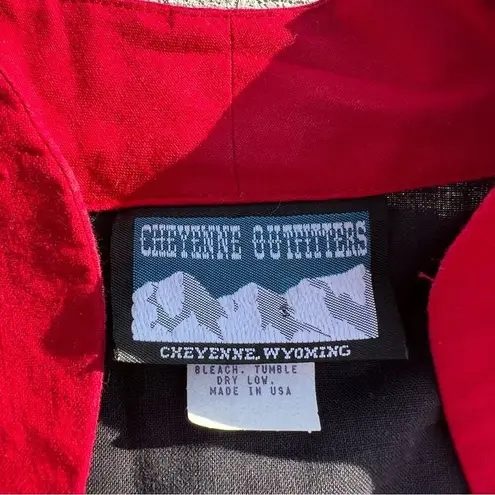 Vintage 80s 90s Cheyenne Outfitters Ladies Cape Duster Brushpopper Western Shirt Black Size L