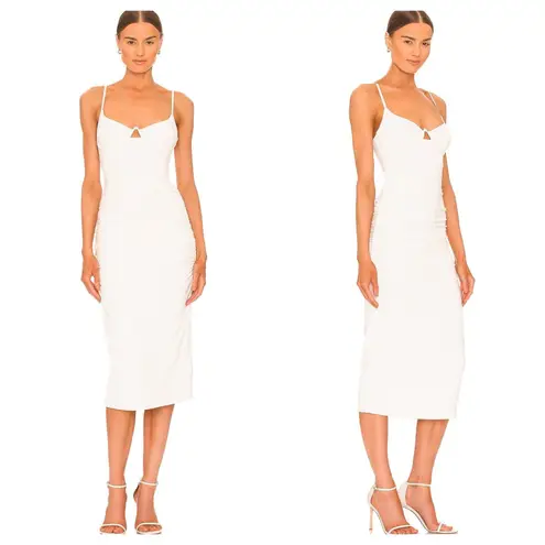 JONATHAN SIMKHAI Iris Jersey Underwire Cutout Midi Dress Size Small White