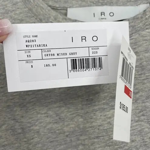 IRO NWT Tarika Sleeveless Crewneck Top Padded Shoulder Size XS Organic Cotton