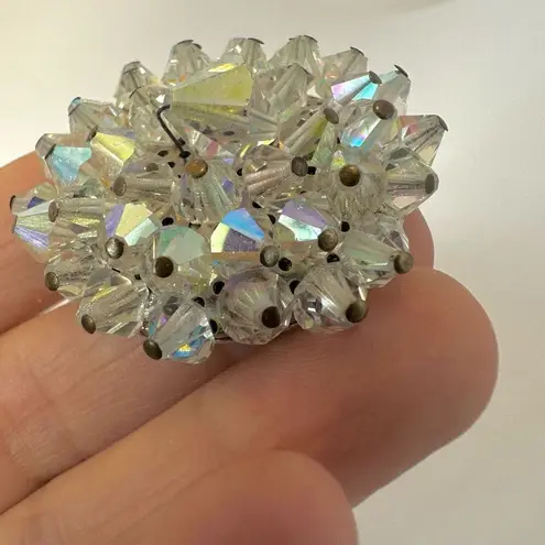 Aurora Borealis crystal brooch Silver