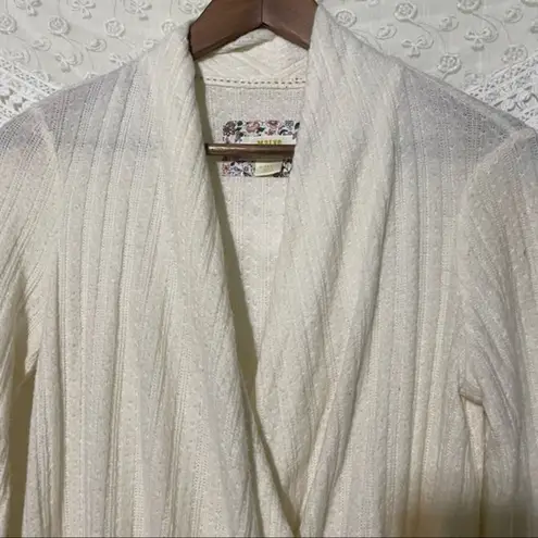 Maeve Anthropologie Cream Surplice V-Neck Knit Top XS Soft & Chic