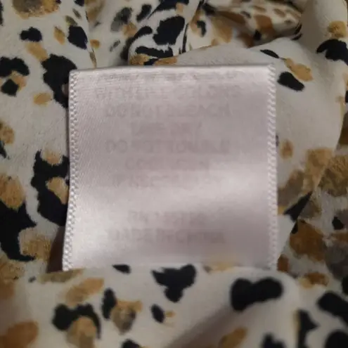 Rose + Olive Animal Print Blouse Size Large