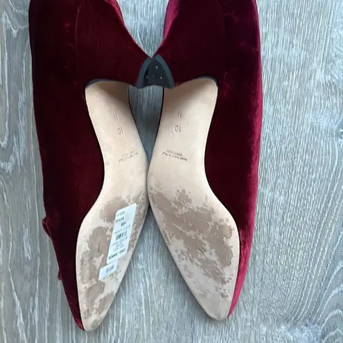 NEW SILVIA FIORENTINA Nicole Velvet Buckle Pumps, Wine Red Size 10