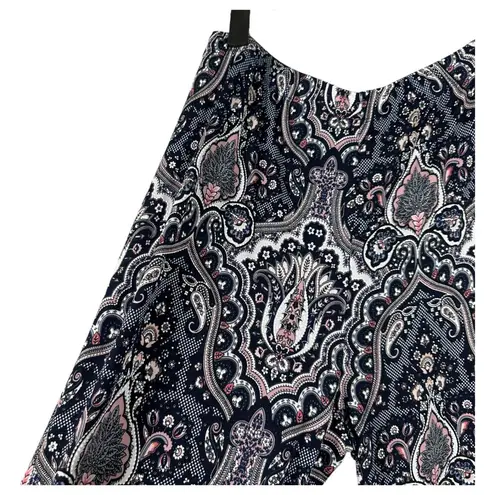 Clara Sun Woo Textured Patterned Blue Flowy Pants Size XL NEW with Tags