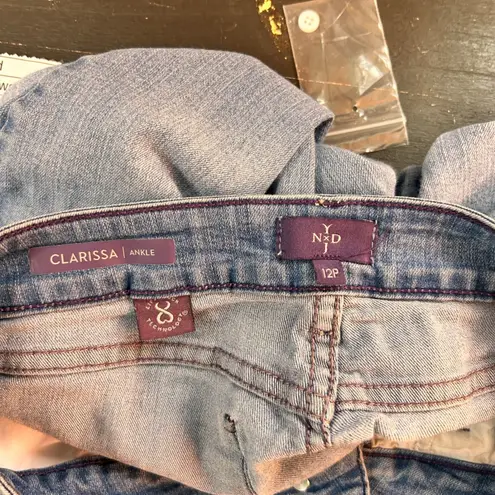 NYDJ Womens Jeans Size 12P Clarissa Stretch Light Wash Denim Hi Rise Casual