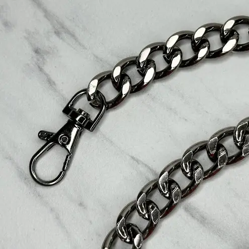 Chunky Dark Silver Tone Chain Link Purse Handbag Bag Replacement Strap