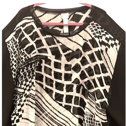 Chico's  Womens Butterfly Blouse Size L/XL Sheer Swim Cover‎ Up or Blouse