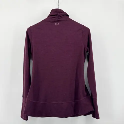 CALIA By Carrie Underwood Warm Collection Funnel Neck Thumbhole Pullover Large Purple