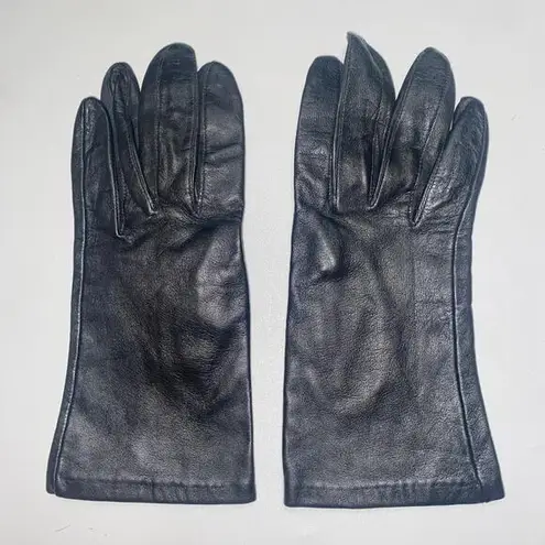 Saddlebred  Black Genuine Leather Vintage Gloves Women's Size 8