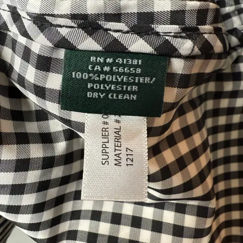 NWOT LRL Ralph Lauren Large Double Breasted Gingham Trench Coat Long Jacket Black