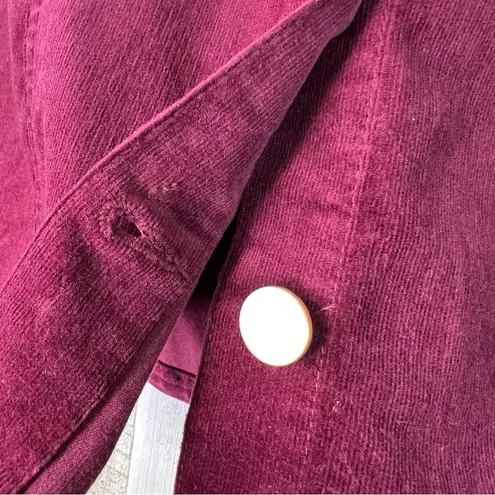 Maison Jules Size 10 Ruby Wine Corduroy Button Front Skirt