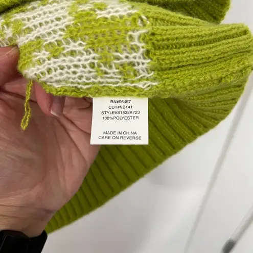 Stitch & Pine Large Green, White Houndstooth Sleeveless V