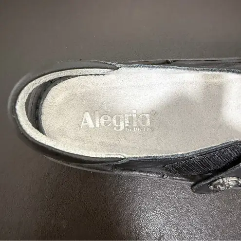 Alegria Black Ink Vallie Hook Loop Strap Platform Leather Sandals 9 39 New NIB