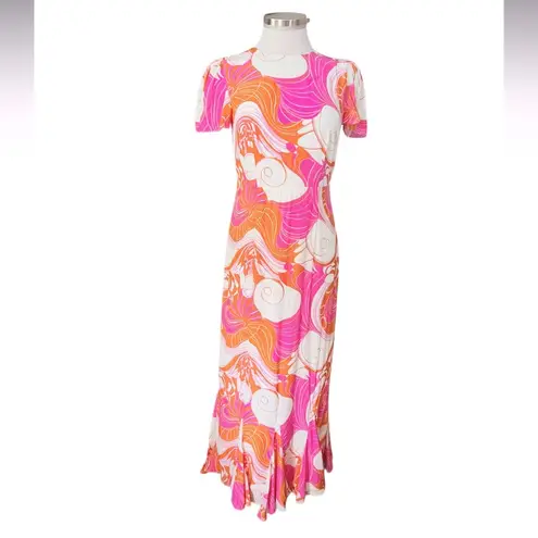 RHODE Lulani Midi Dress Size 2 Pink