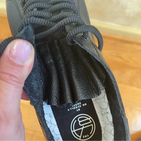 THE LAB BY DR SCHOLL’S LEATHER BLACK SNEAKERS SHOES AMALIE CASUAL Sz 8 US