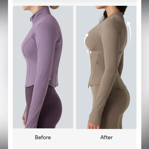 Halara NWT Ultra Sculpt for back posture BLACK Long Sleeve Zip-Up JACKET SIZE S