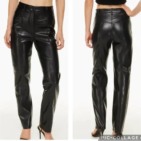 Aritzia Wilfred Rebel Faux Leather Straight Leg Pants Size 2 Black