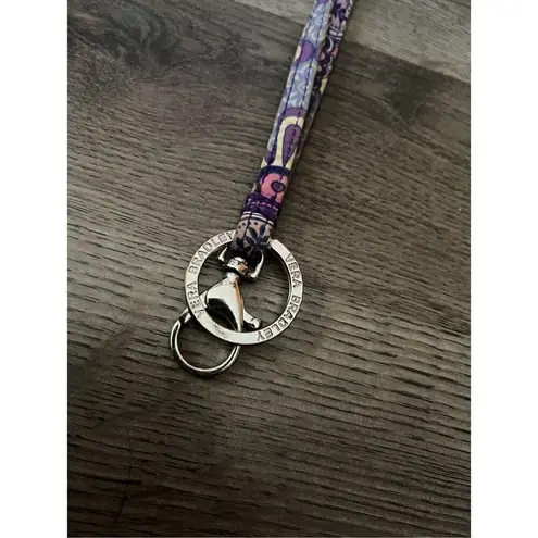 Vera Bradley  Purple Patterned Lanyard With Key Ring And Clip
