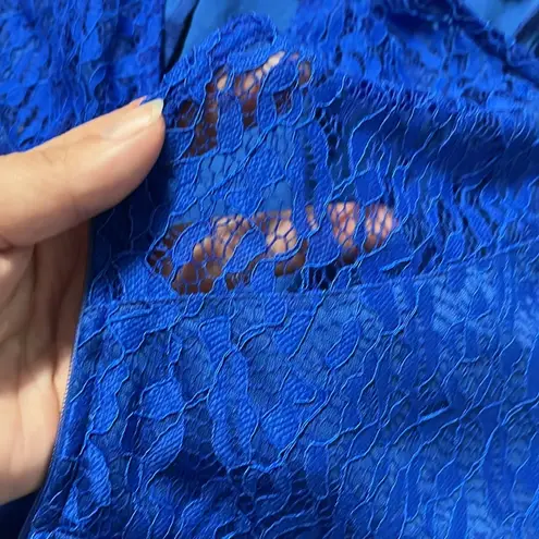 Ever Pretty Long dress size 10 royal blue long dress sweetheart neckline all over crochet