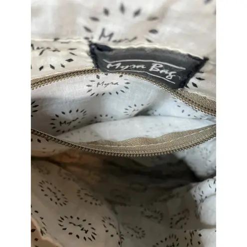 Myra Bags Purse Western Leather Cotton Carve Aztec Crossbody Hand Bag Brown