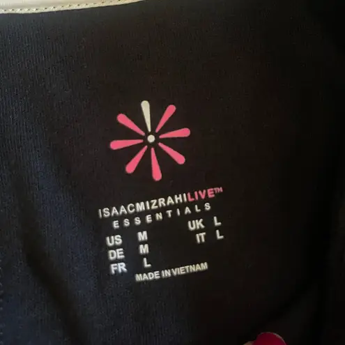 Isaac Mizrahi New Live Essentials Pink and Black V-Neck Long Sleeve shirt set M