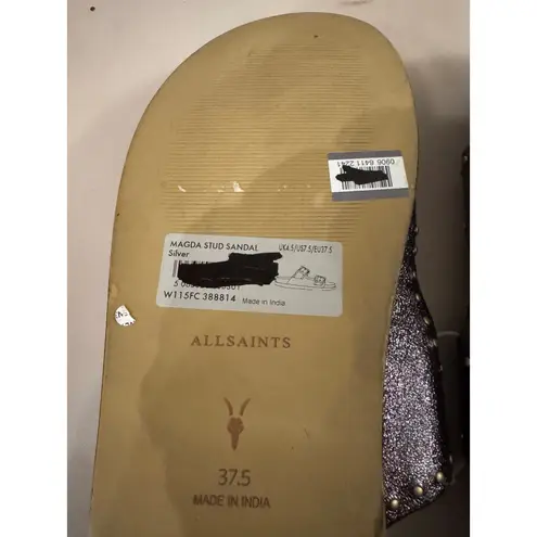 AllSaints Magda Silver Studded Sandals