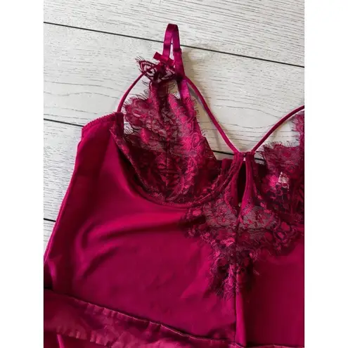 Oh La La Cheri Lace Underwire Teddy Size 1X Red