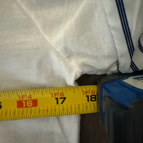 FAIRYCORE White and Blue Striped Ruffle Sleeve Top Size M Angel Wing Sleeves Size M