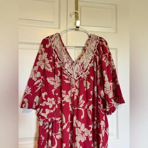 T&L Muumuu Factory vintage muumuu lace made in Hawaii plus size Red Size 4X